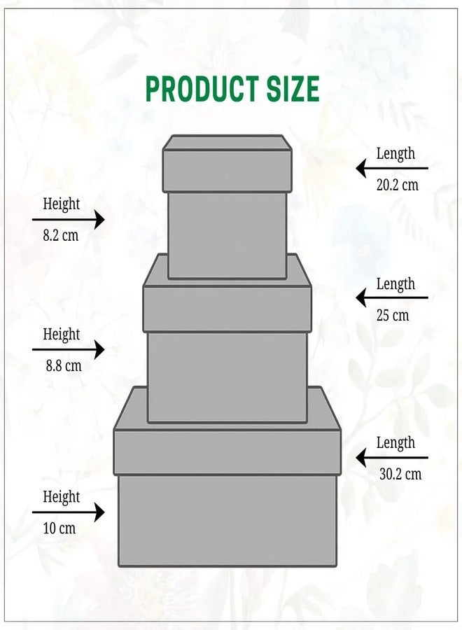 اويسيس مجموعة أواسيس من 3 صناديق هدايا مستطيلة لعيد الحب وسلال الزهور مع غطاء | صندوق باقة كلاسيكي لتنسيقات الزهور وسلال الهدايا | صندوق تغليف هدايا مزخرف على طراز تانك - أسود وذهبي - Image 3